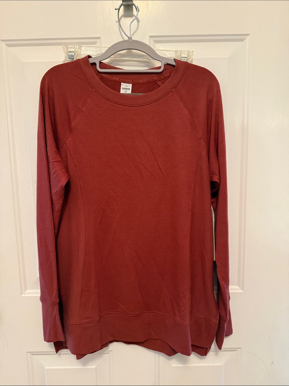 RBX active Women's Long Sleeve Crewneck Sweater - Rust